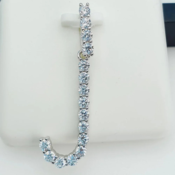 "925 Sterling Silver Cubic Zirconia Initial Pendant, UU1P6A6176 - Picture 4 of 10